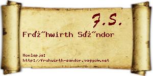 Frühwirth Sándor névjegykártya